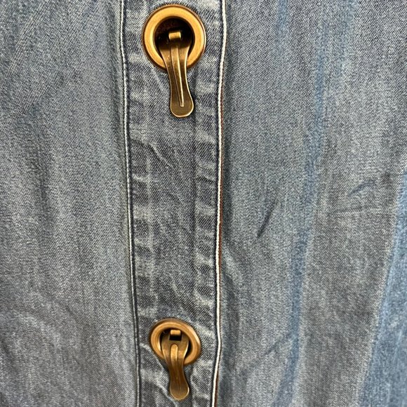 Soft Surroundings Petite Large Chambray Tencel Lyocell Button Up Long Sleeve Shi - Picture 5 of 7